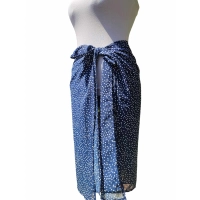 Chusta plażowa spódnica - eleganckie granatowe PAREO groszki